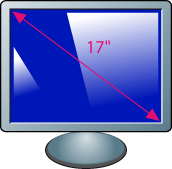 Diagonale d'un écran informatique ou moniteur d'ordinateur