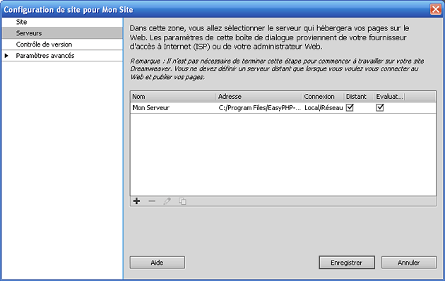 Configuration de son serveur local avec Dreamweaver