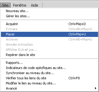 Placer un fichier de son site avec Dreamweaver
