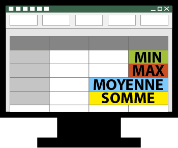 moyenne, min, max, Excel