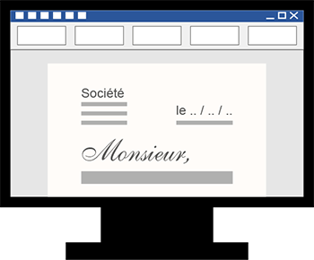 écriture d'un courrier dans Microsoft Word 