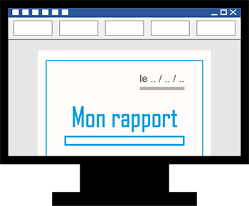 écriture d'un rapport dans Microsoft Word 